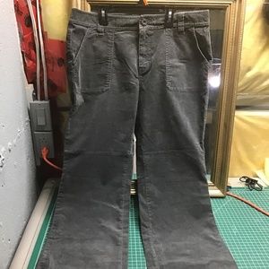 NWT Eddie Bauer dark gray corduroy pants.slightly flared leg